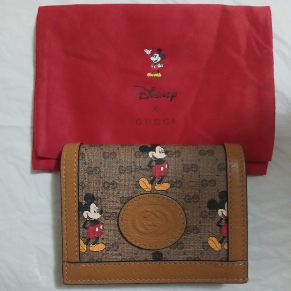 Gucci Handbags - Gucci X Disney Mickey GG Supreme Collab Mini Compact Wallet L.E Great Condition